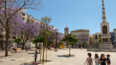 Plaza de la Merced in bloei