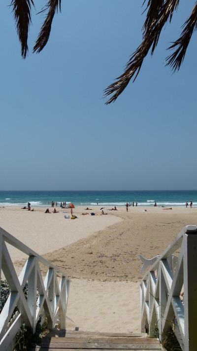 Uitzicht vanaf één van Tarifa's strandtentjes (met wifi ;))